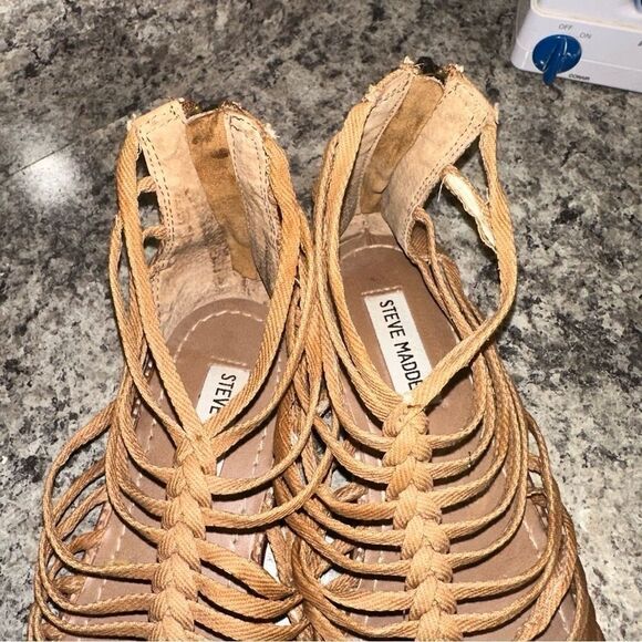 Steve Madden Honey Brown Braid Strap Sandal - Picture 2 of 5